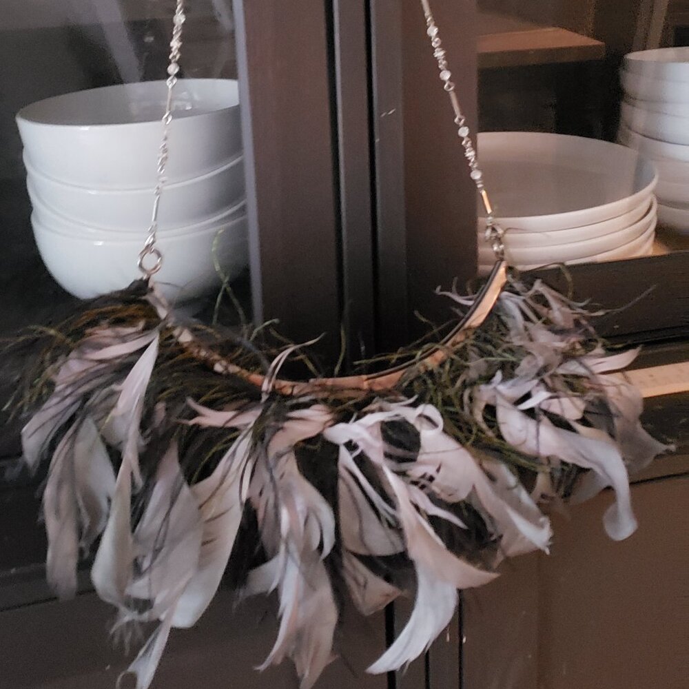 St John feather evening bag